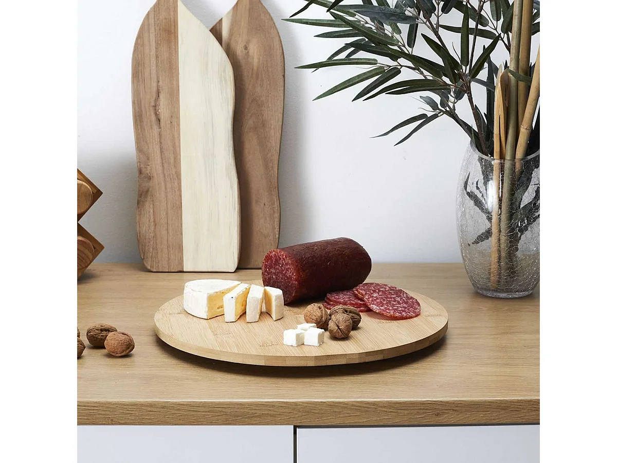 Plateau Tournant Rond Ø35cm en Bambou - KORIA