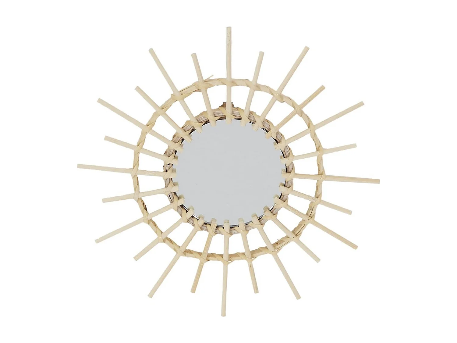 Lot de 3 Miroirs Ronds en Rotin Ø28 cm - DEMIA