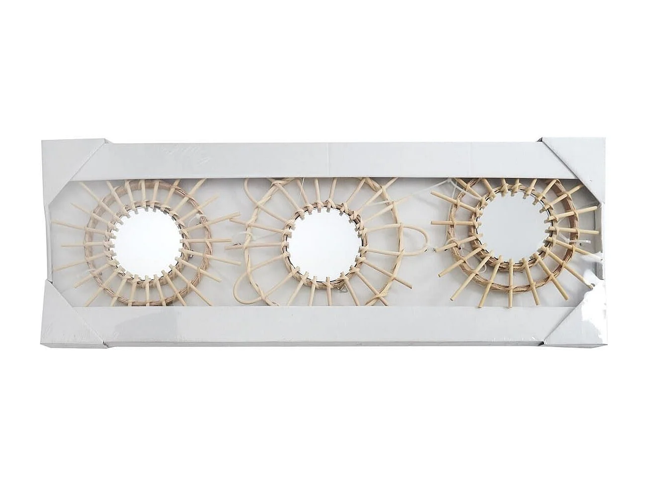 Lot de 3 Miroirs Ronds en Rotin Ø28 cm - DEMIA