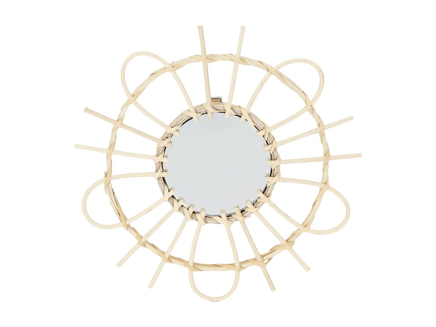 Lot de 3 Miroirs Ronds en Rotin Ø28 cm - DEMIA