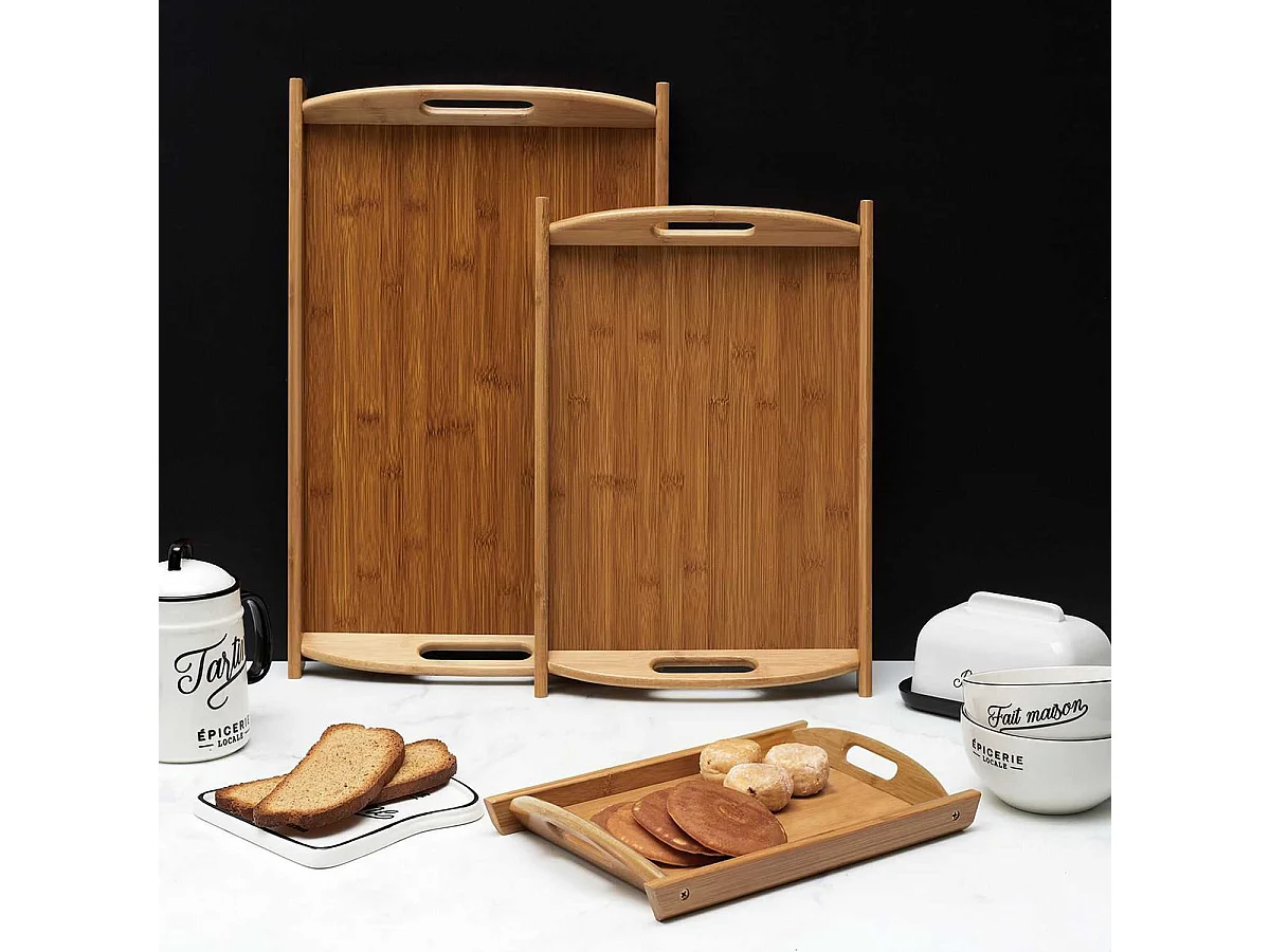 Lot de 3 Plateaux Multitailles en Bambou - ROXOR