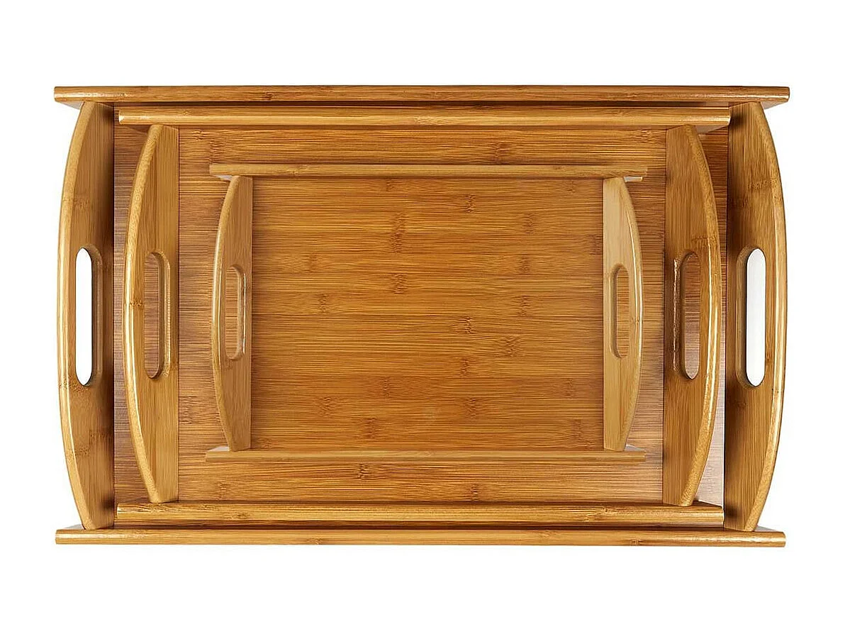 Lot de 3 Plateaux Multitailles en Bambou - ROXOR