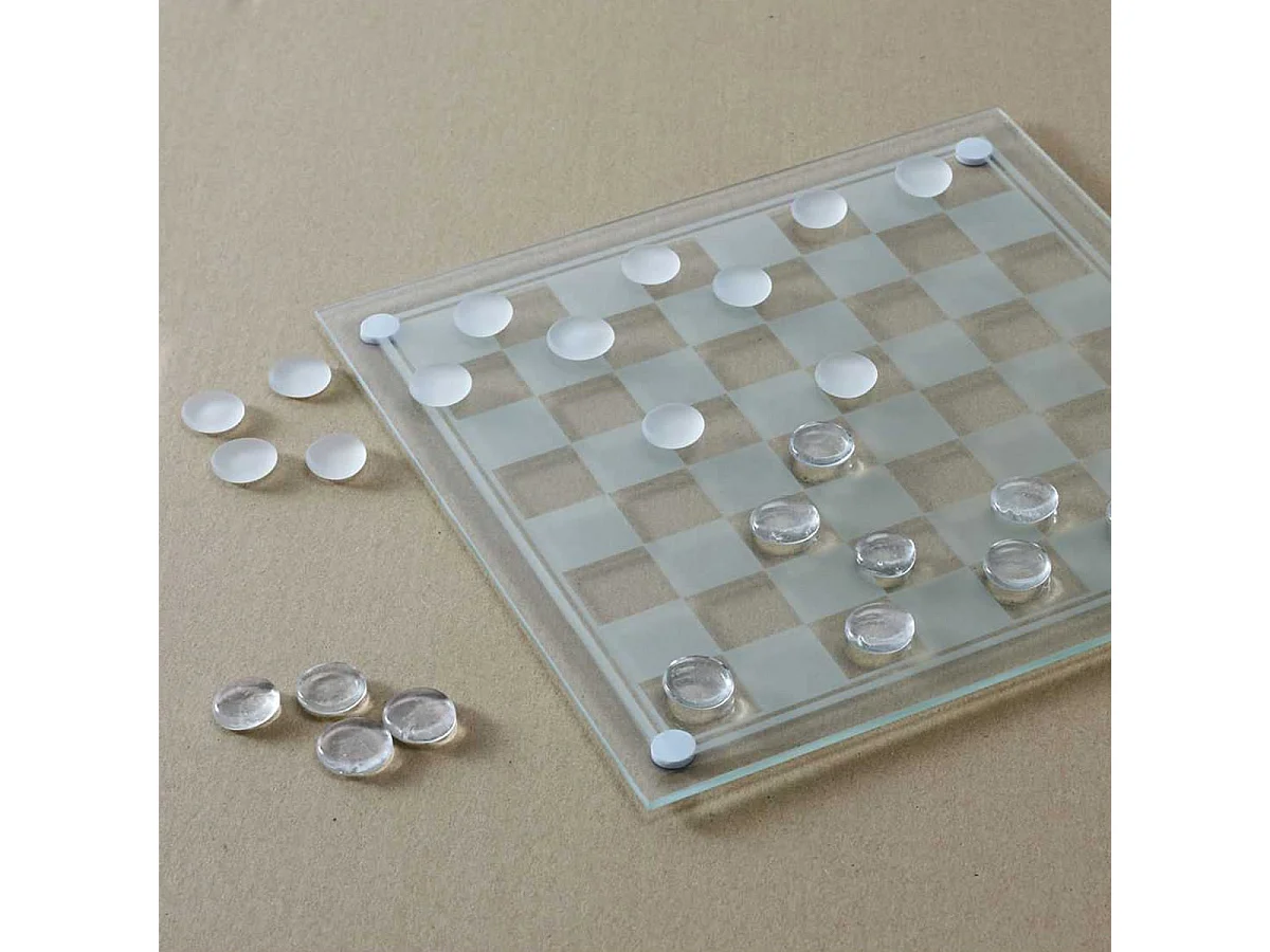 Jeu de Dames en Verre 25x25CM - BIANCA