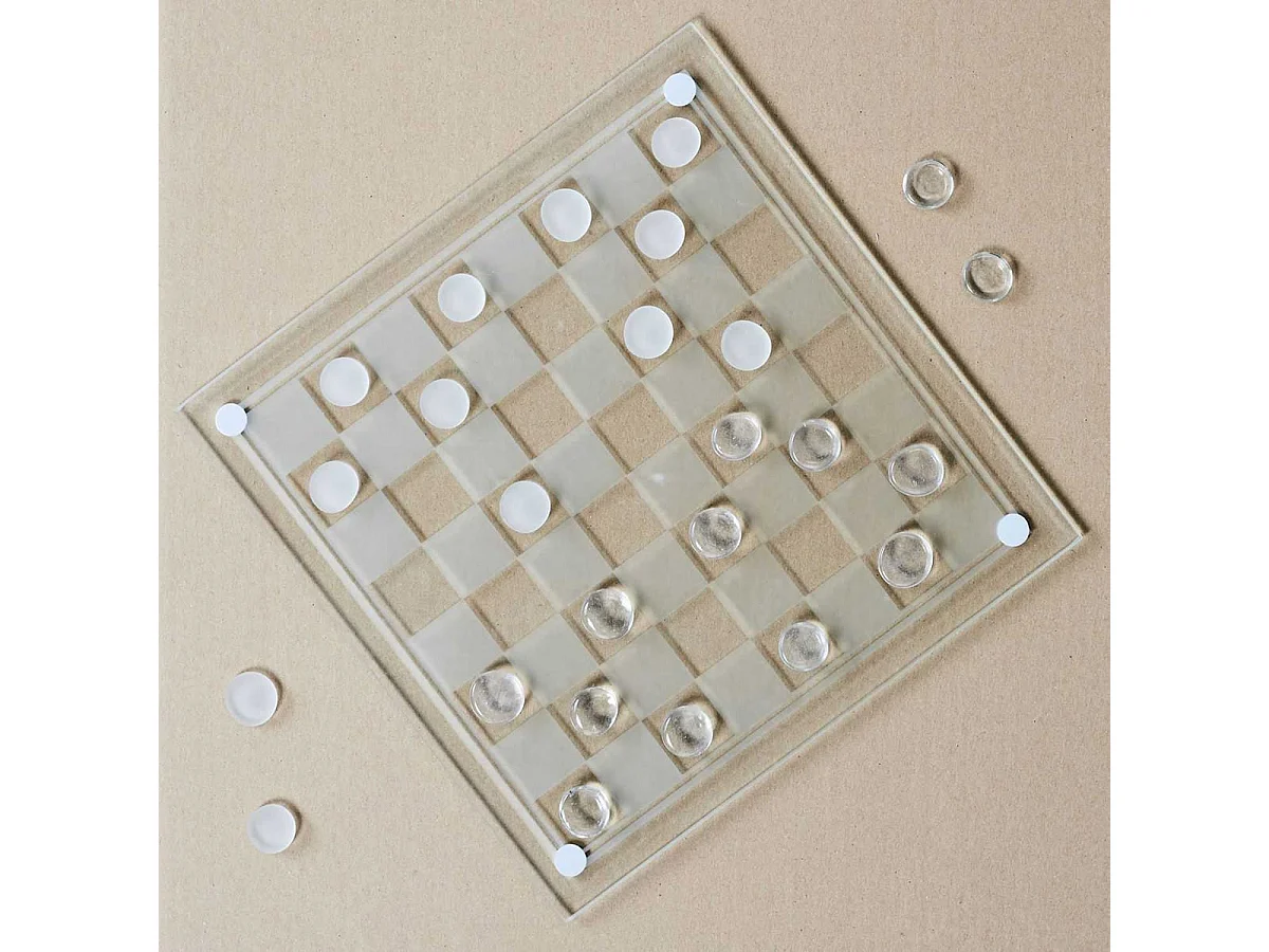 Jeu de Dames en Verre 25x25CM - BIANCA