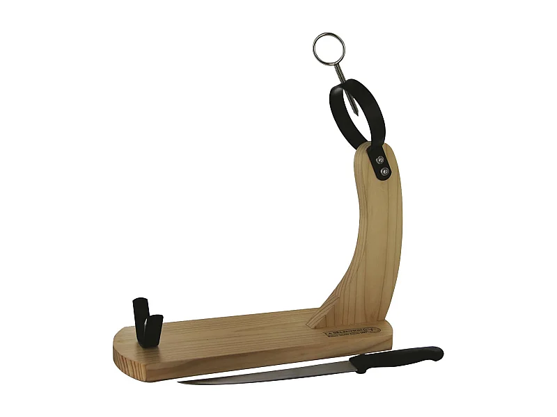 Support à Jambon en Bois avec Couteau Inox Inclus - QINYEN
