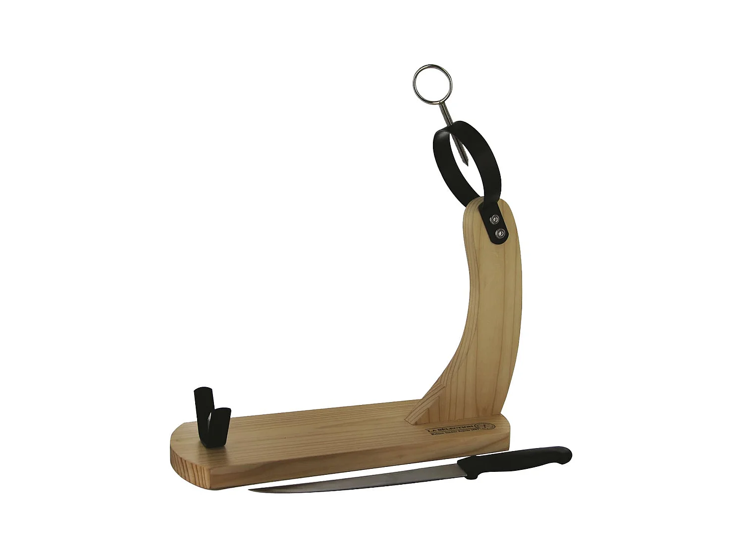 Support à Jambon en Bois avec Couteau Inox Inclus