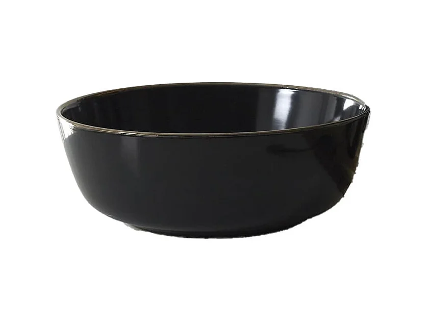 Saladier en Grès Noir Liseré Doré Ø25cm - MEDICA