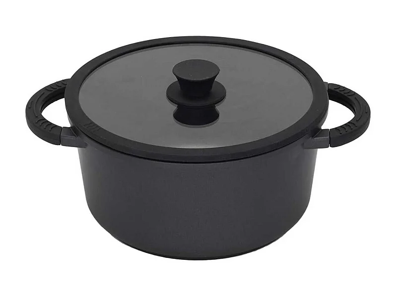 Faitout en Fonte Aluminium 28cm avec Couvercle en Verre et Aeration - SULON