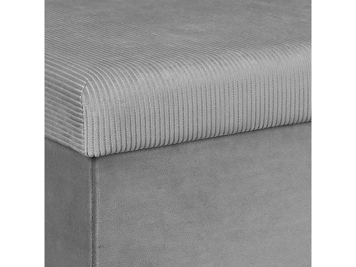 Banc Coffre Pliable en Velours Côtelé Gris - NEIRA