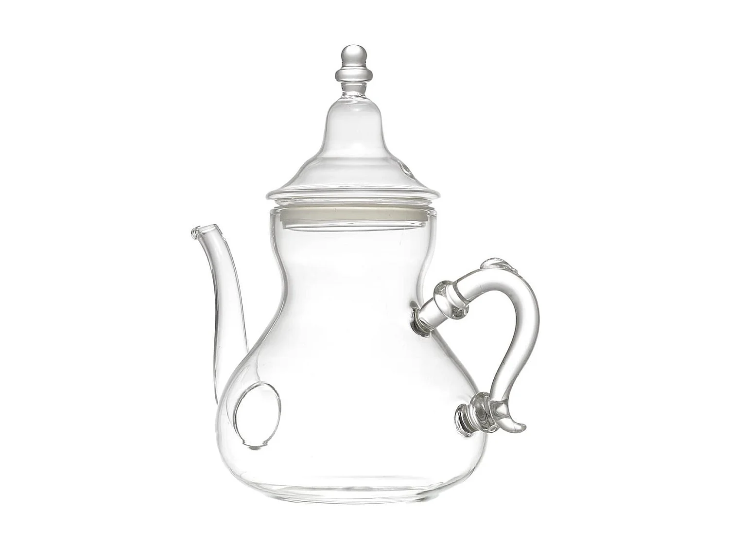 Théière en verre 80 cl avec bec verseur anti-goutte