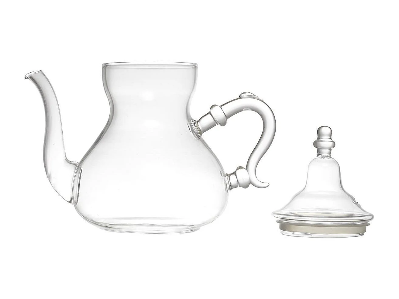 Théière en verre 80 cl avec bec verseur anti-goutte