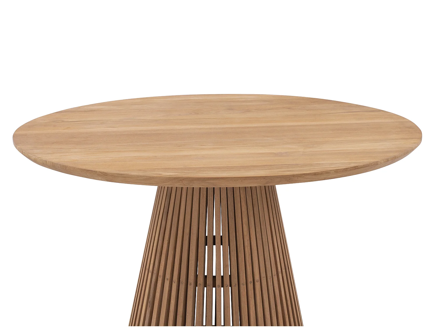Table à manger de jardin en teck D.120 cm - Naturel clair - TRIANI de MYLIA