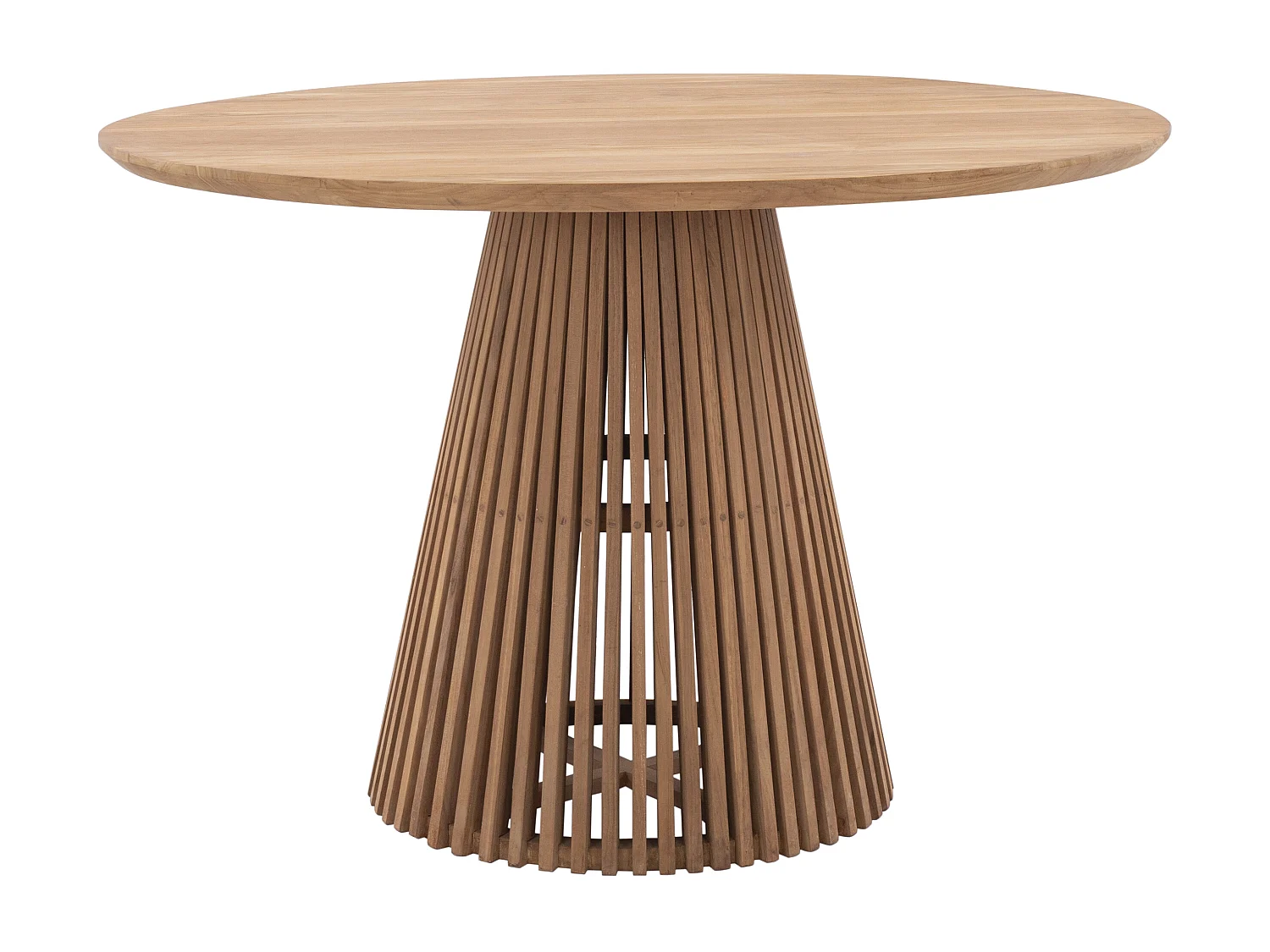Table à manger de jardin en teck D.120 cm - Naturel clair - TRIANI de MYLIA
