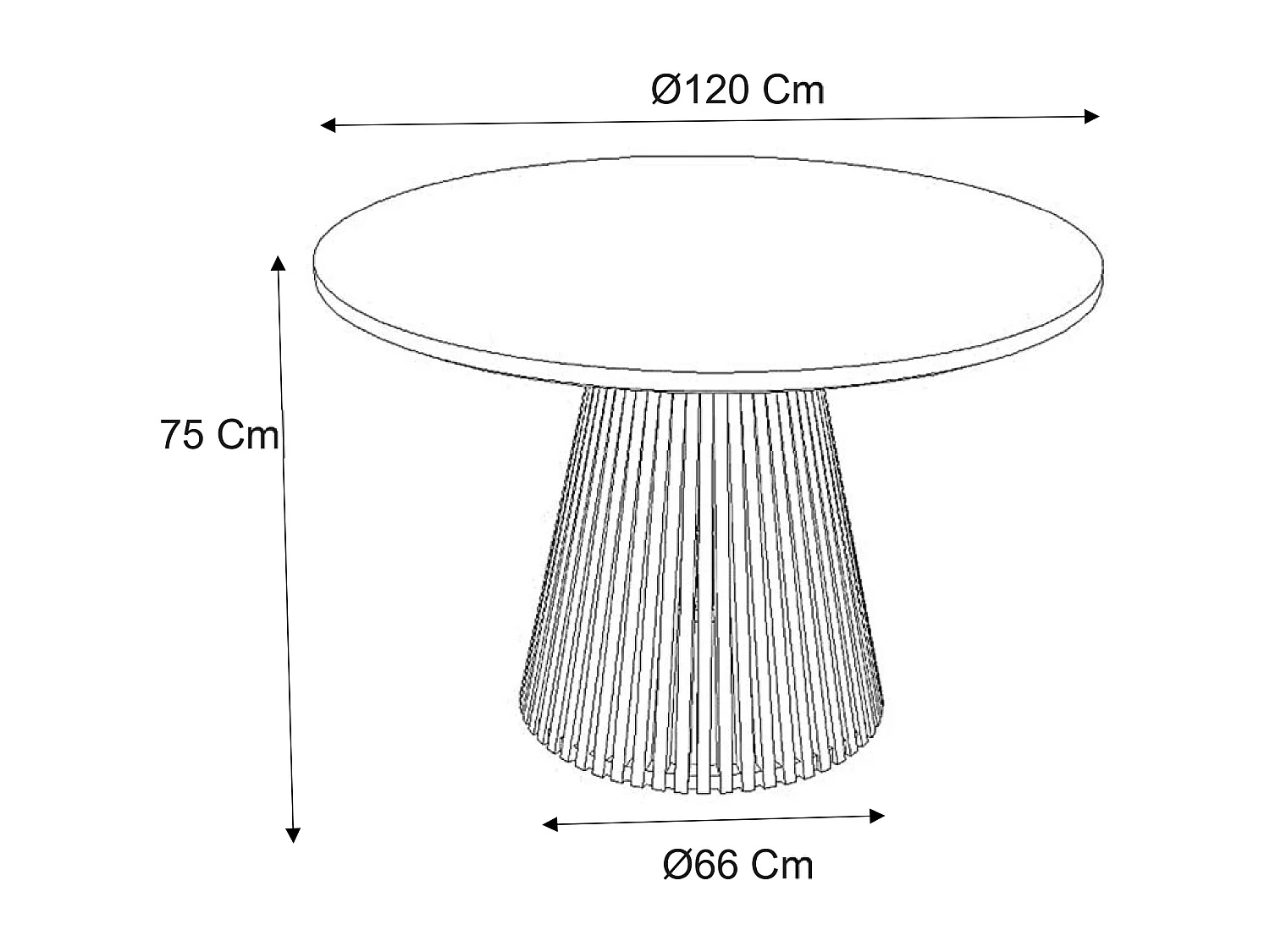 Table à manger de jardin en teck D.120 cm - Naturel clair - TRIANI de MYLIA