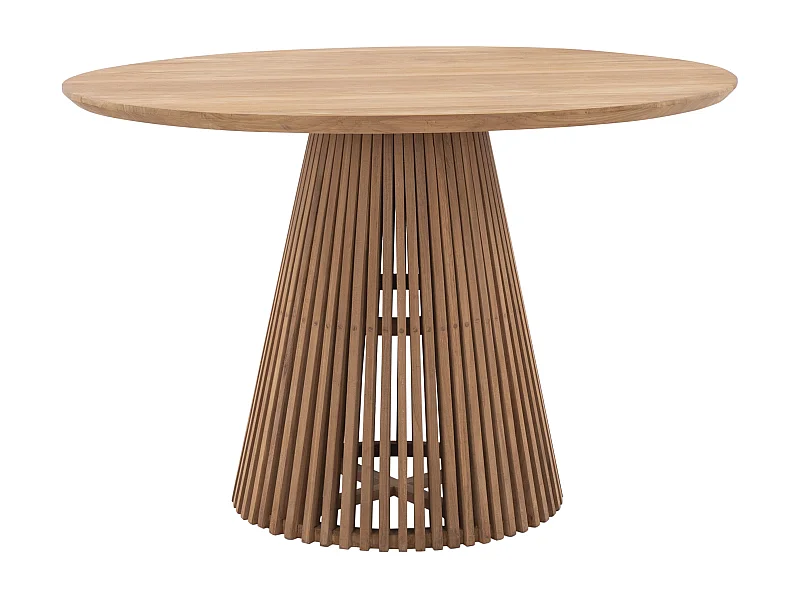 Table à manger de jardin en teck D.120 cm - Naturel clair - TRIANI de MYLIA