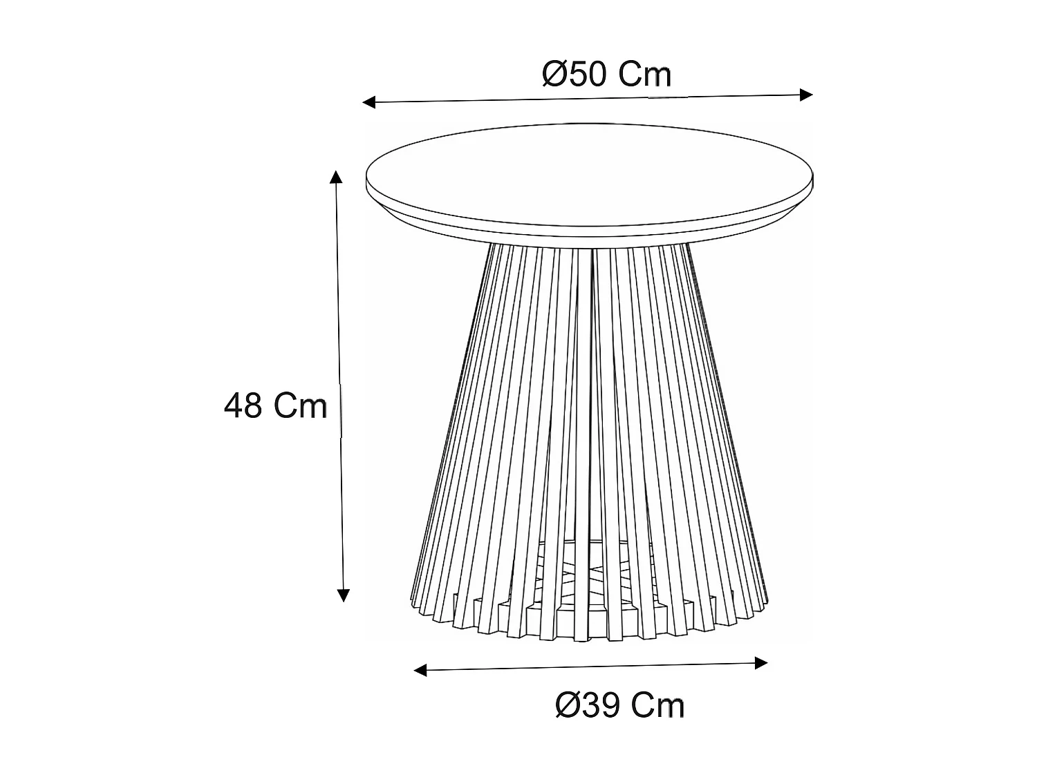 Tavolo supplementare da giardino D.50 cm in in Teak Naturale chiaro - TRIANI