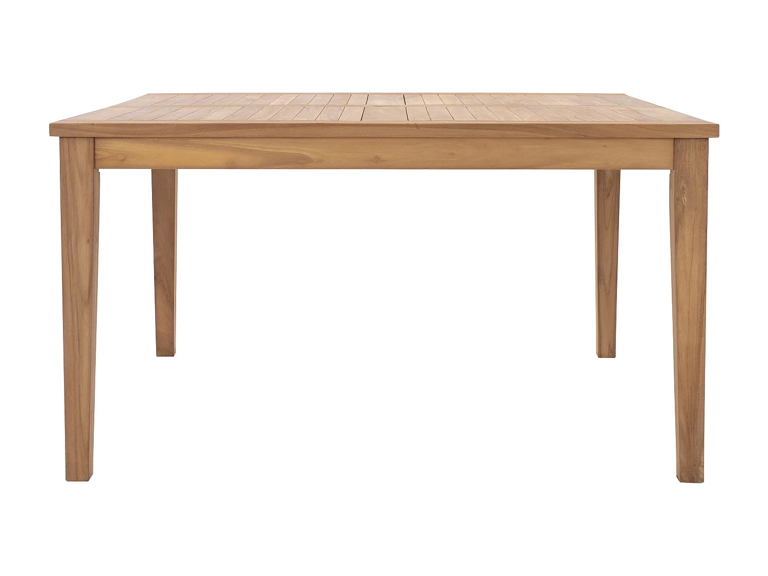 Table à manger de jardin carrée en teck L.140 cm - Naturel clair - ALLENDE de MYLIA