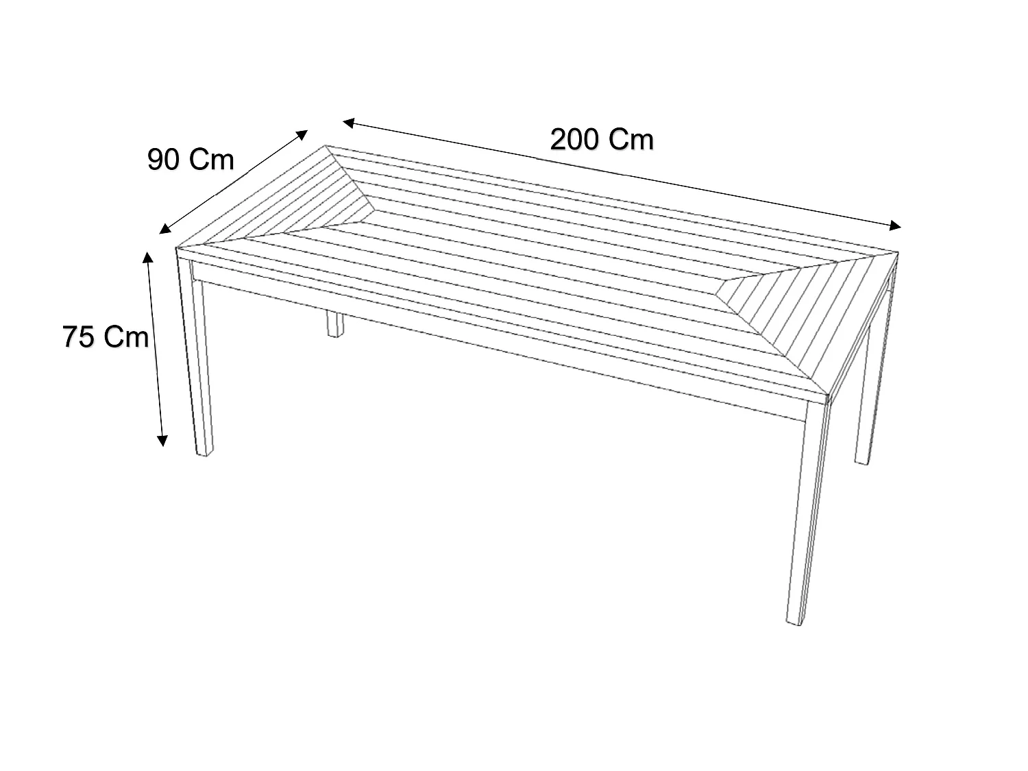 Table à manger de jardin en teck L.200 cm - Naturel clair - ALLENDE de MYLIA