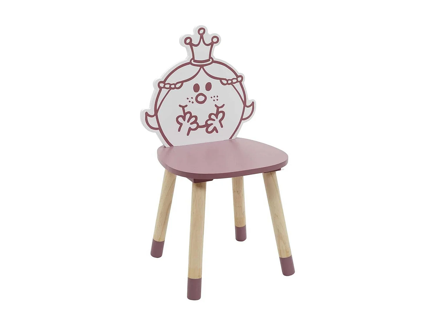 Chaise "Madame Princesse" Rose et Bois Naturel - MISSTER