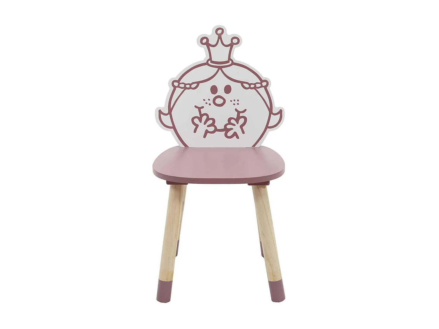 Chaise "Madame Princesse" Rose et Bois Naturel - MISSTER