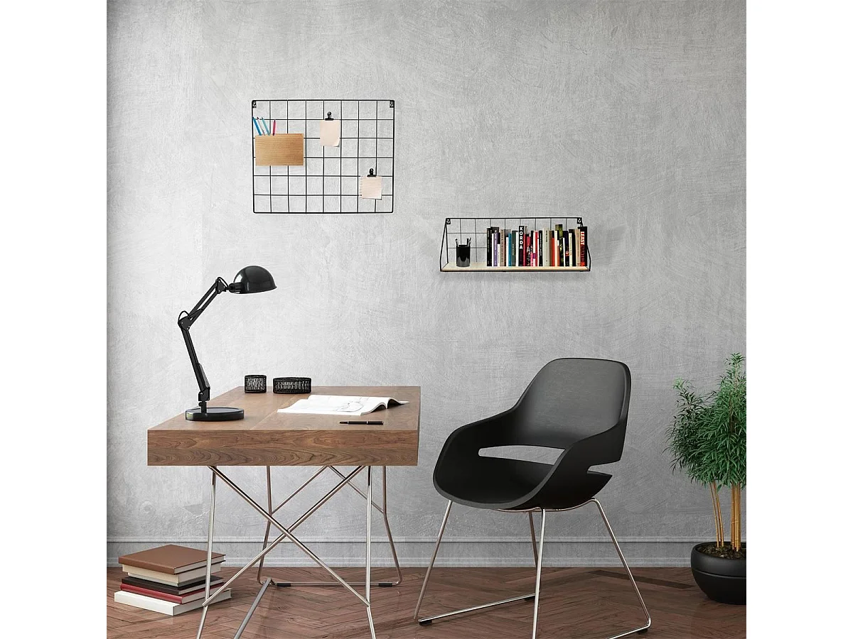 Étagère Murale Rectangulaire Bois Métal - PARIK