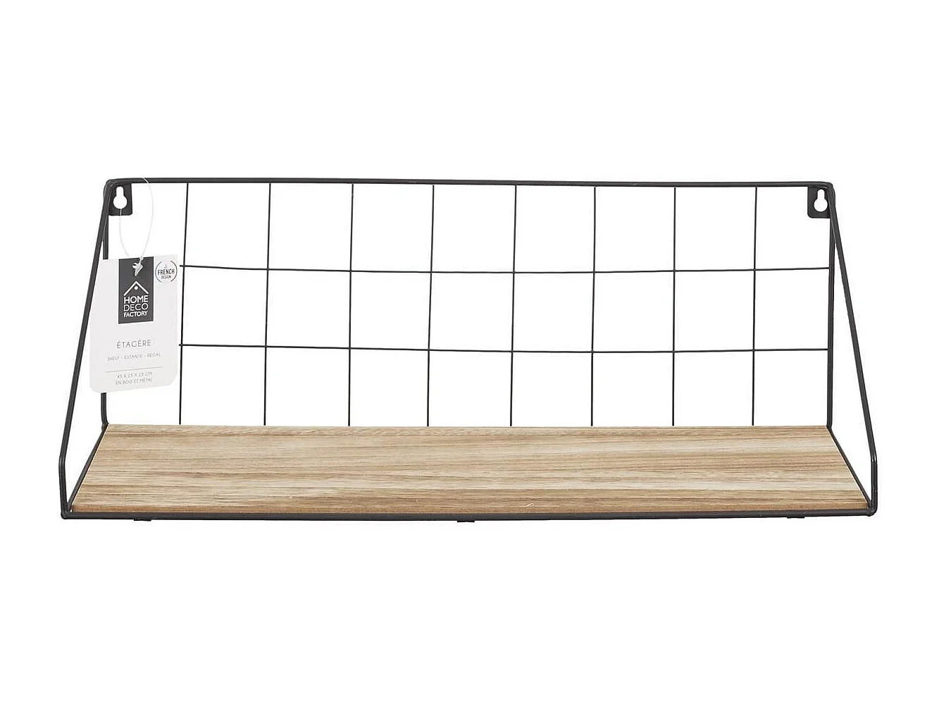 Étagère Murale Rectangulaire Bois Métal - PARIK