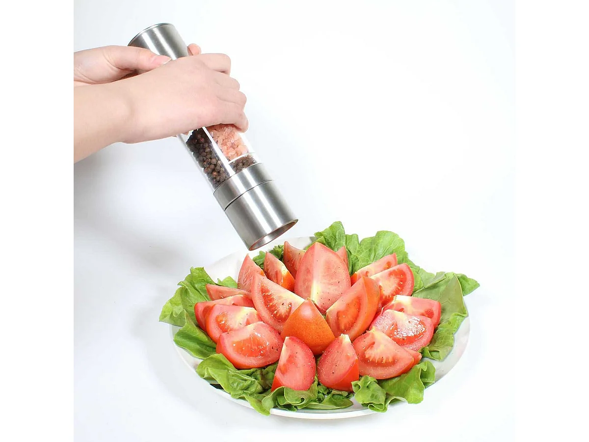 Moulin à Poivre et Sel 2 en 1 en Inox et Plastique - MILLA