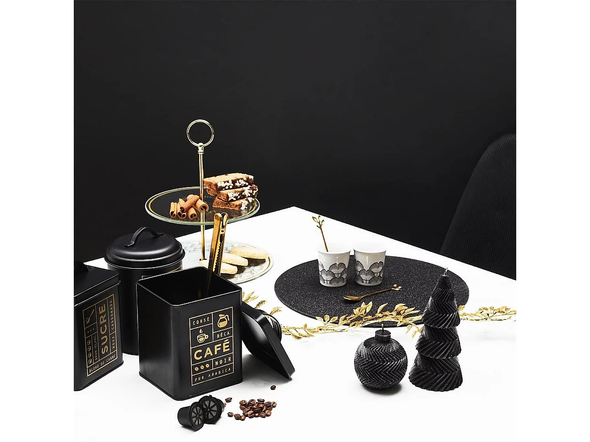 Set de 4 cuillères à café dorées en acier inoxydable style feuilles