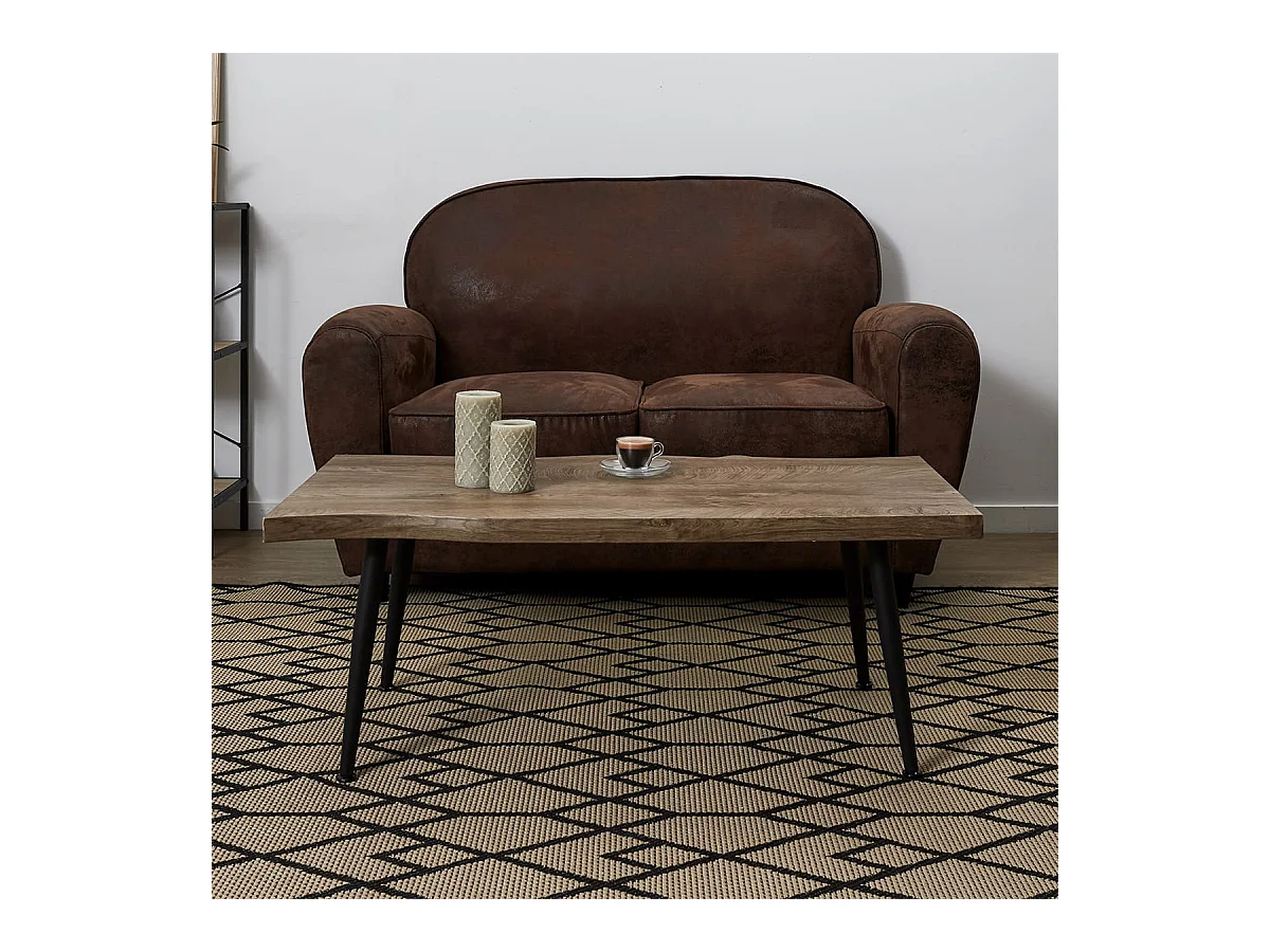 Table Basse 100cm Plateau Aspect Bois Authentique - STARK