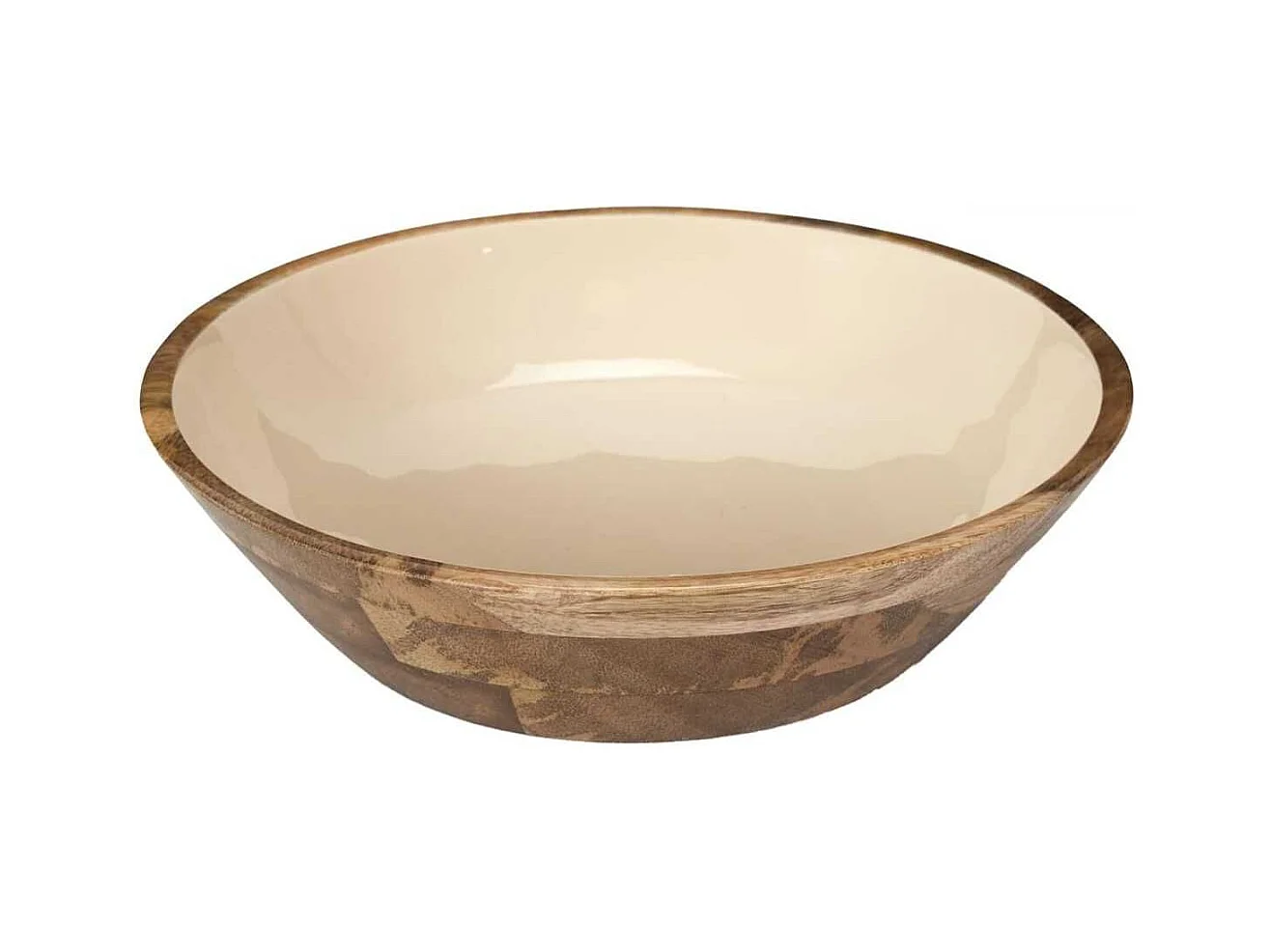 Saladier en bois de manguier uni beige (Ø33 cm) - MANGO