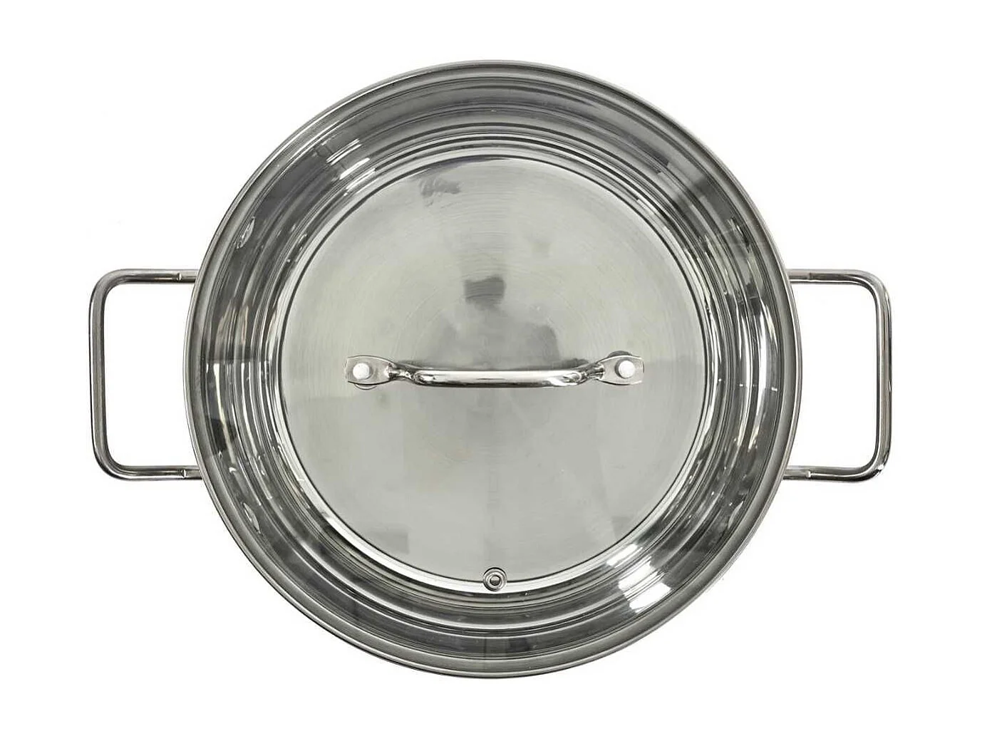 Faitout en Inox avec Couvercle en Verre 24cm - Inox, Tous Feux, Lave-Vaisselle, Cuisson Homogène - TIVON