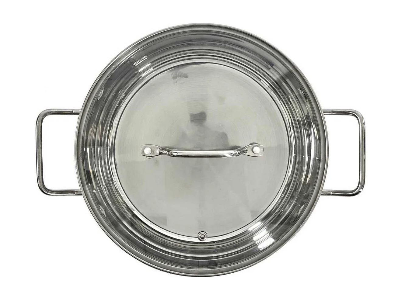 Faitout en Inox avec Couvercle en Verre 28cm Inox, Tous Feux, Lave-Vaisselle, Cuisson Homogène