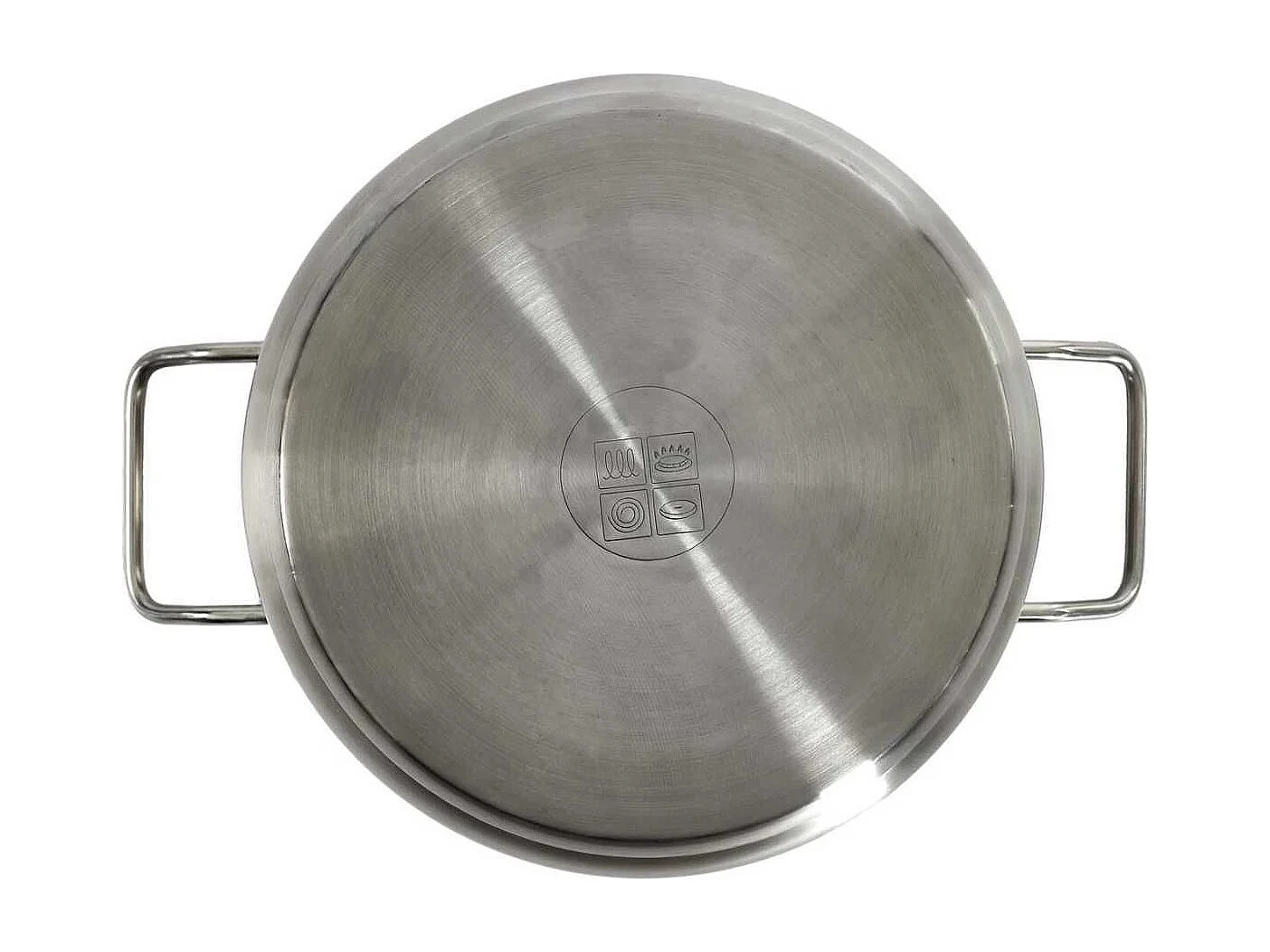 Faitout en Inox avec Couvercle en Verre 28cm Inox, Tous Feux, Lave-Vaisselle, Cuisson Homogène