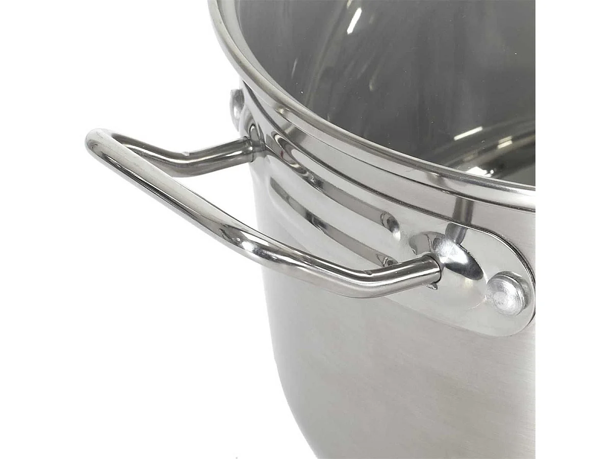 Faitout en Inox avec Couvercle en Verre 28cm Inox, Tous Feux, Lave-Vaisselle, Cuisson Homogène