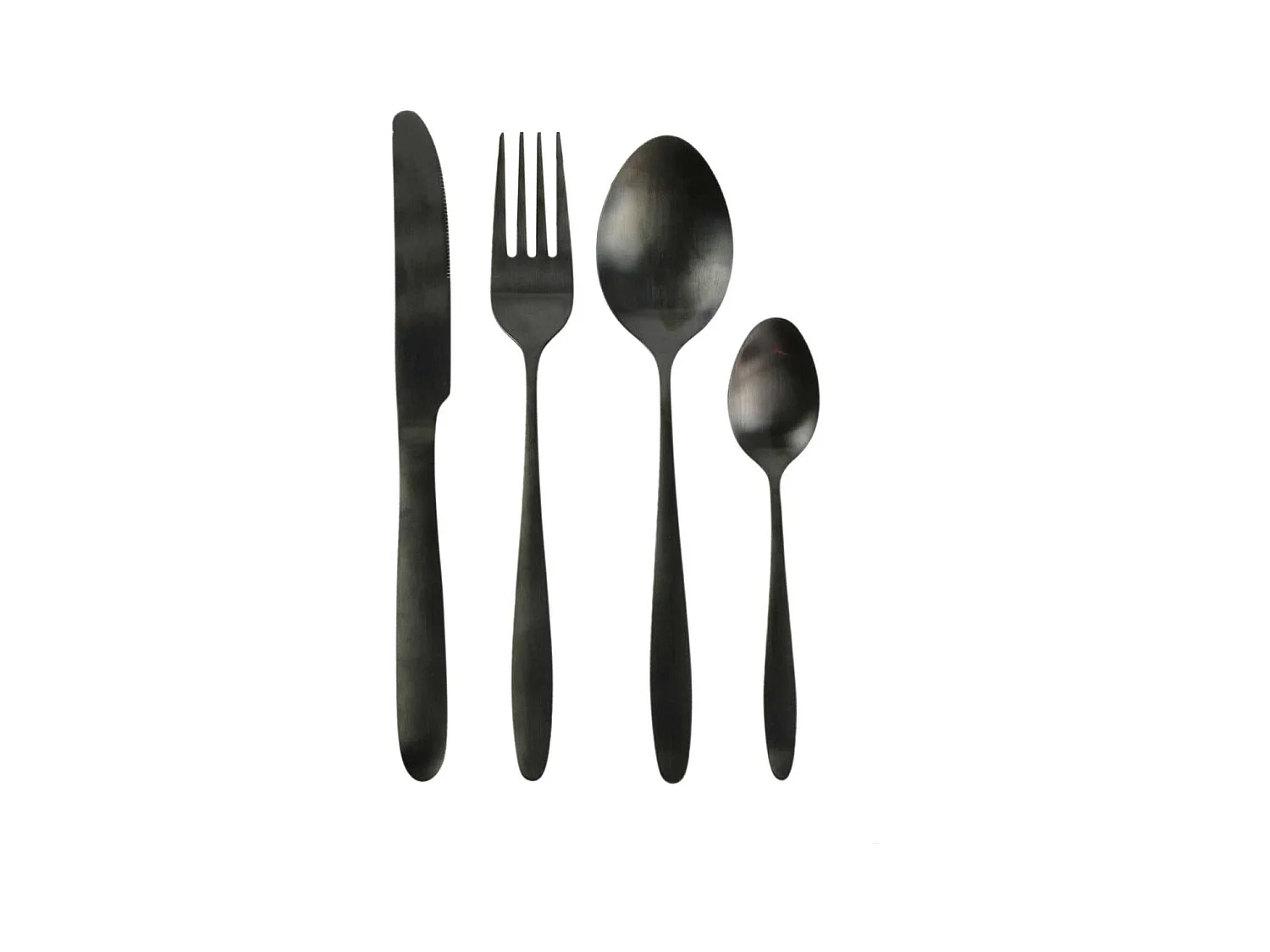 Ménagère 16 Pièces en Acier Inoxydable Noir - STELLA