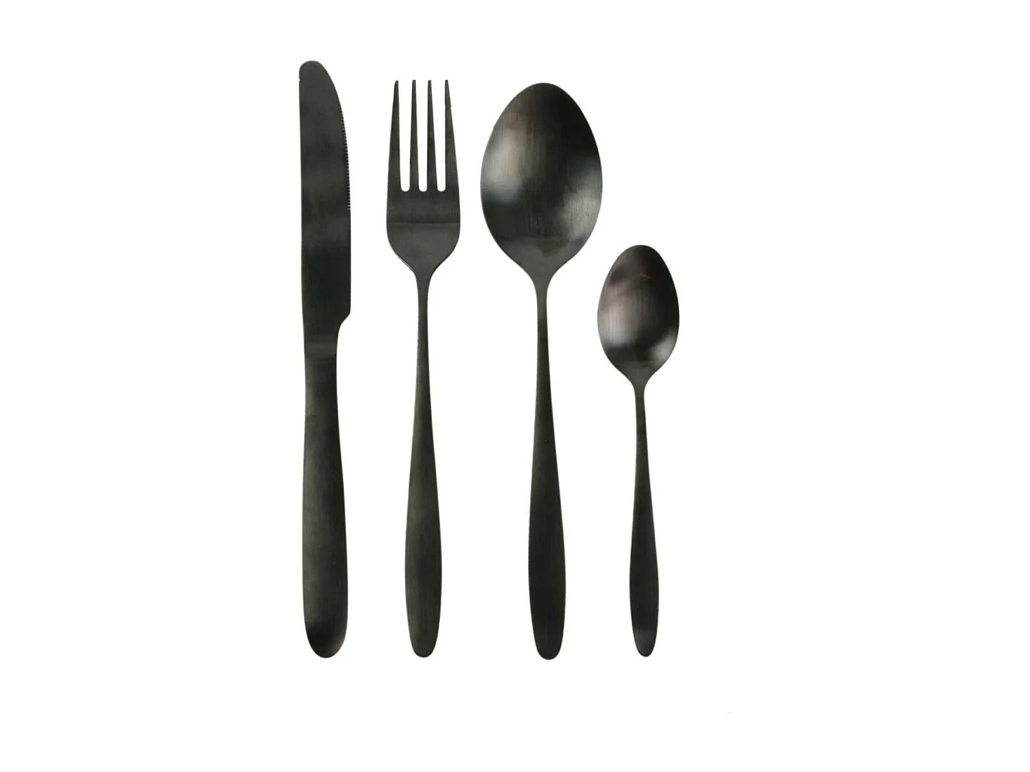 Ménagère 16 Pièces en Acier Inoxydable Noir - STELLA