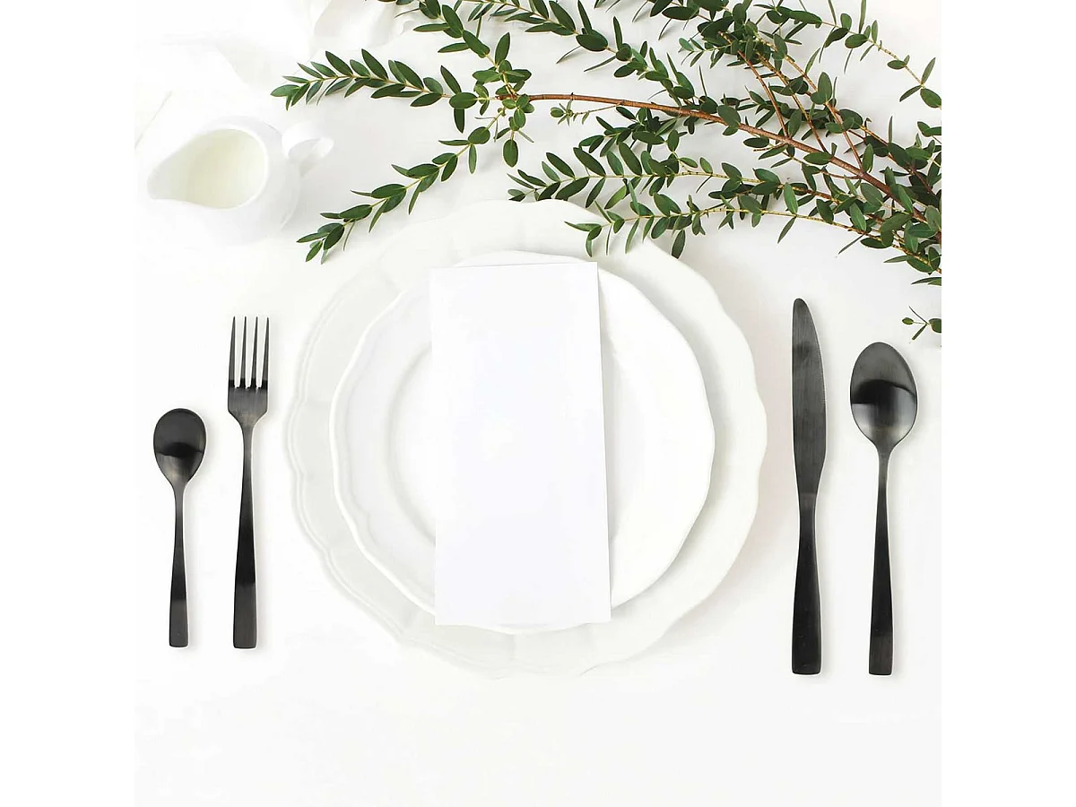 Ménagère 16 Pièces en Acier Inoxydable Noir - STELLA