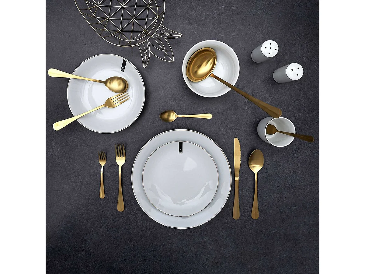 Ménagère 39 Pièces en Inox Doré - KATIVA