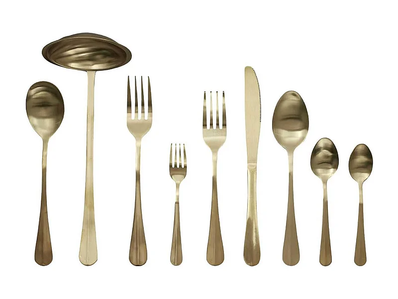 Ménagère 39 Pièces en Inox Doré - KATIVA