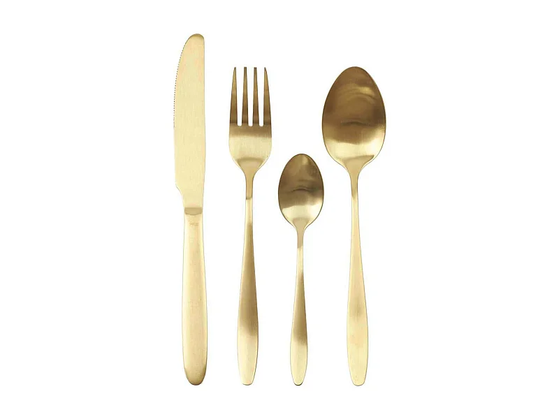 Ménagère 16 Pièces en Acier Inoxydable Doré - STELLA