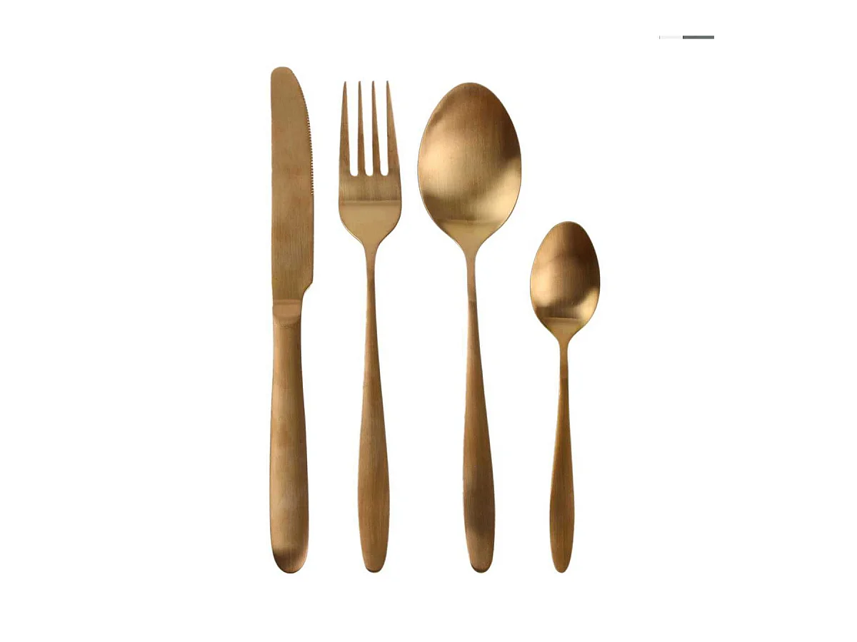 Ménagère 16 Pièces en Acier Inoxydable Cuivré - STELLA