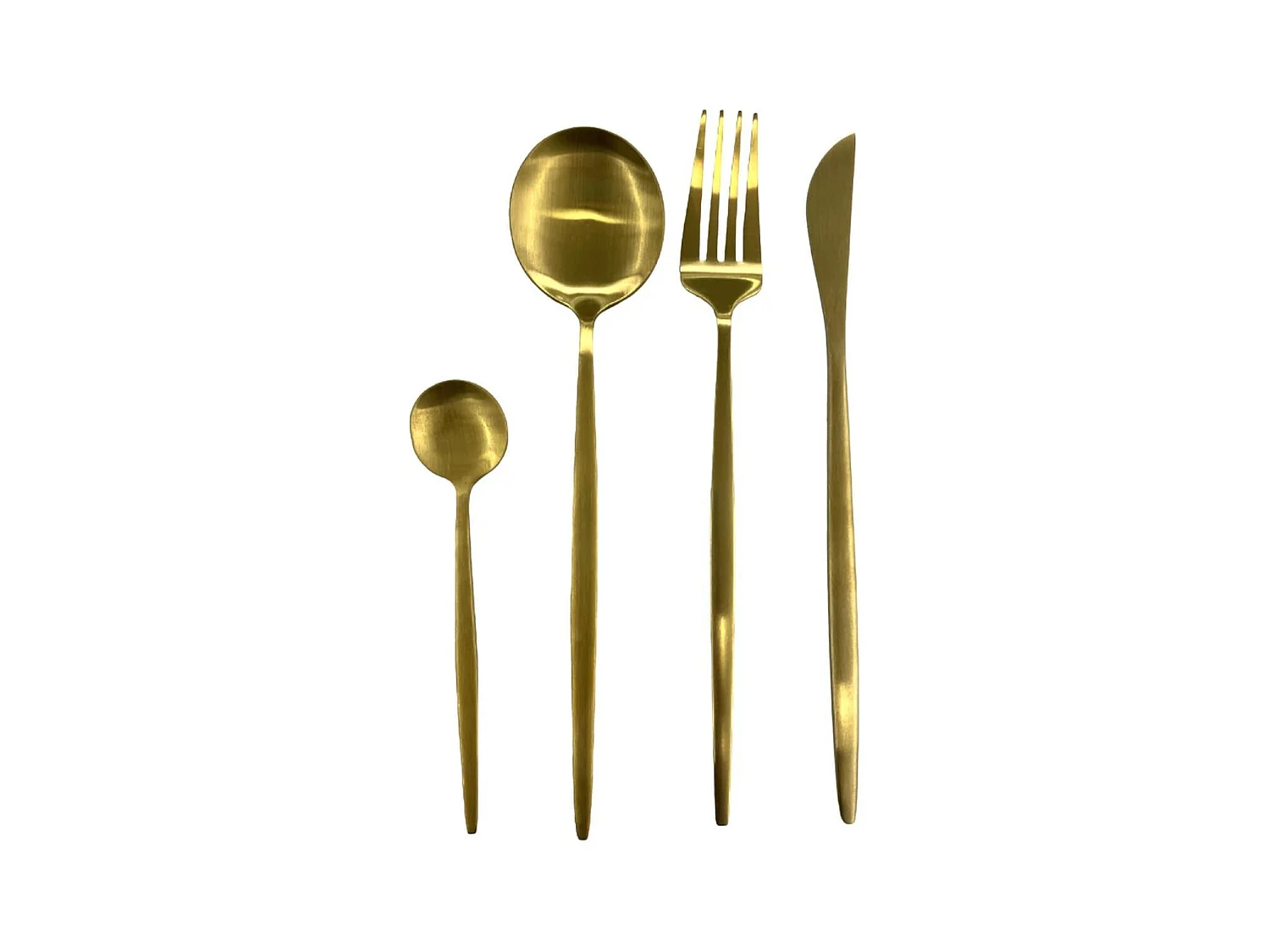 Ménagère 24 pièces en inox coloris doré