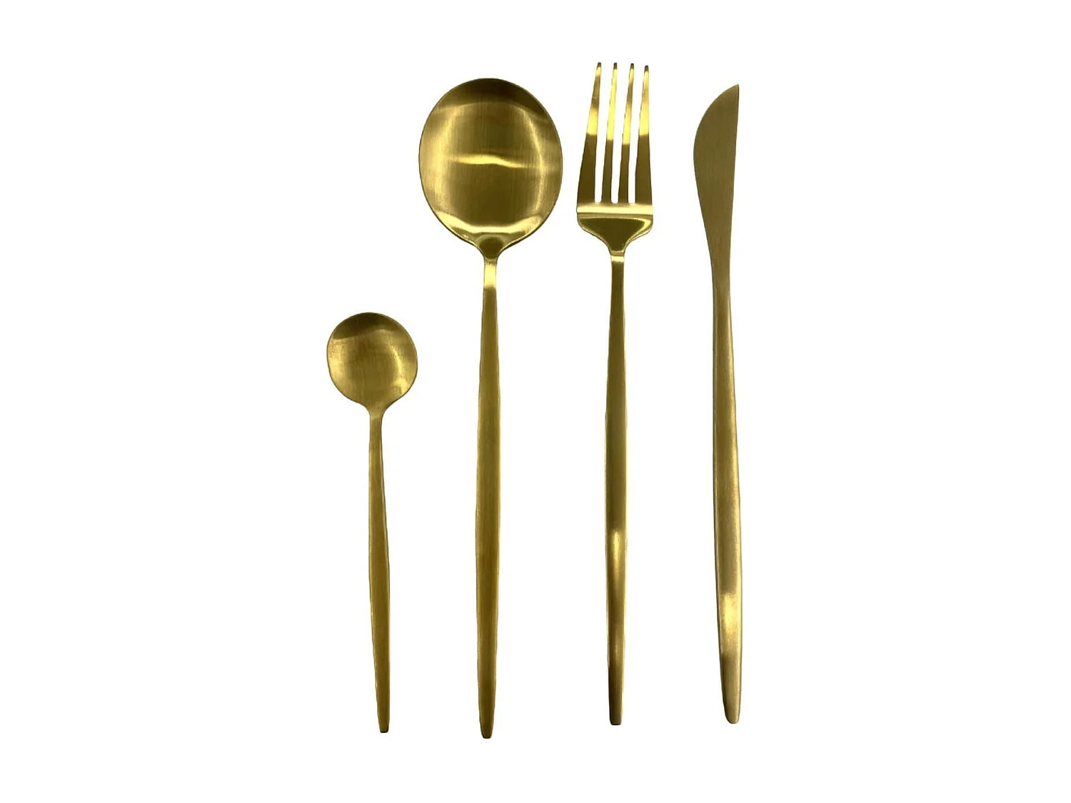 Ménagère 24 pièces en inox coloris doré