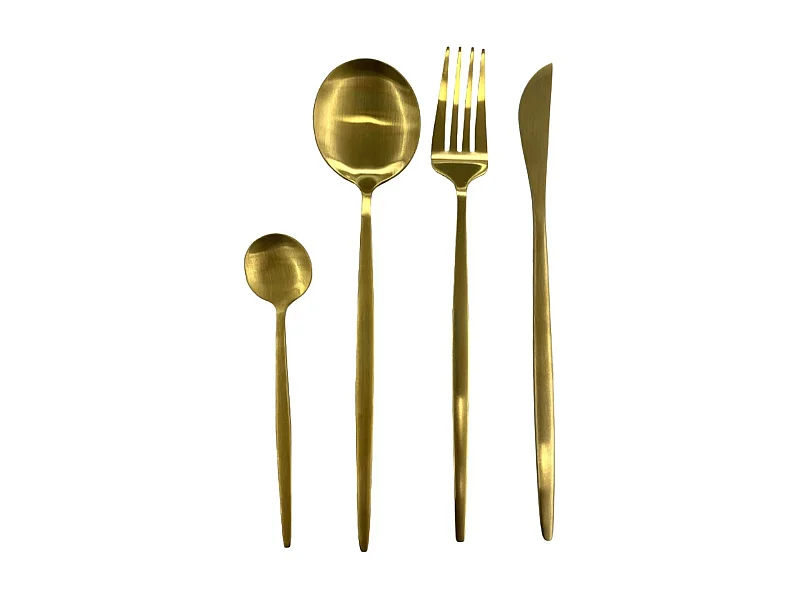 Ménagère 24 pièces en inox coloris doré