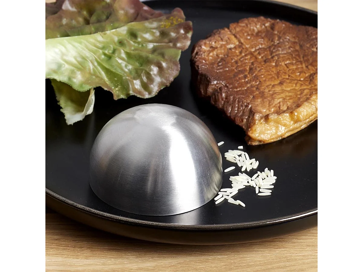 Set de 4 dômes de présentation en inox (Ø8cm)