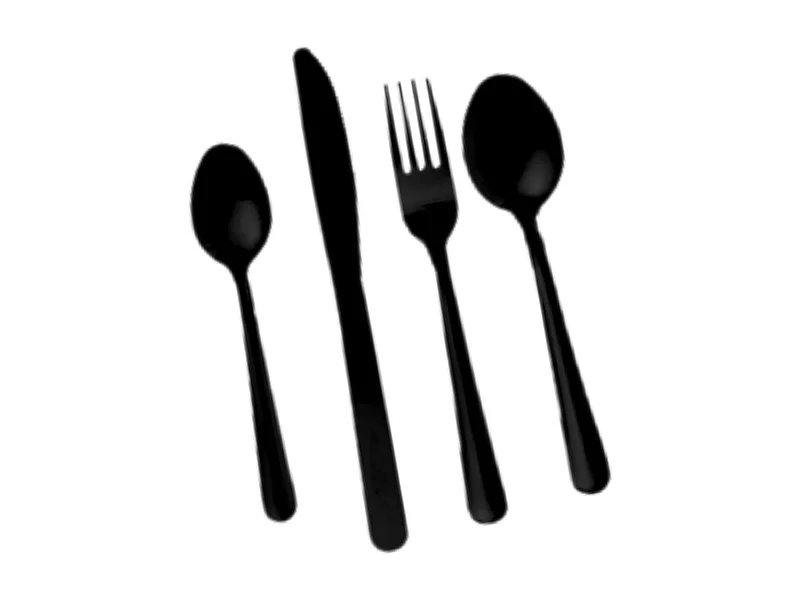 Ménagère 16 pièces en inox coloris noir