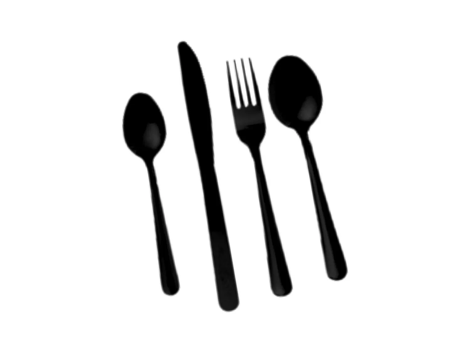 Ménagère 16 pièces en inox coloris noir