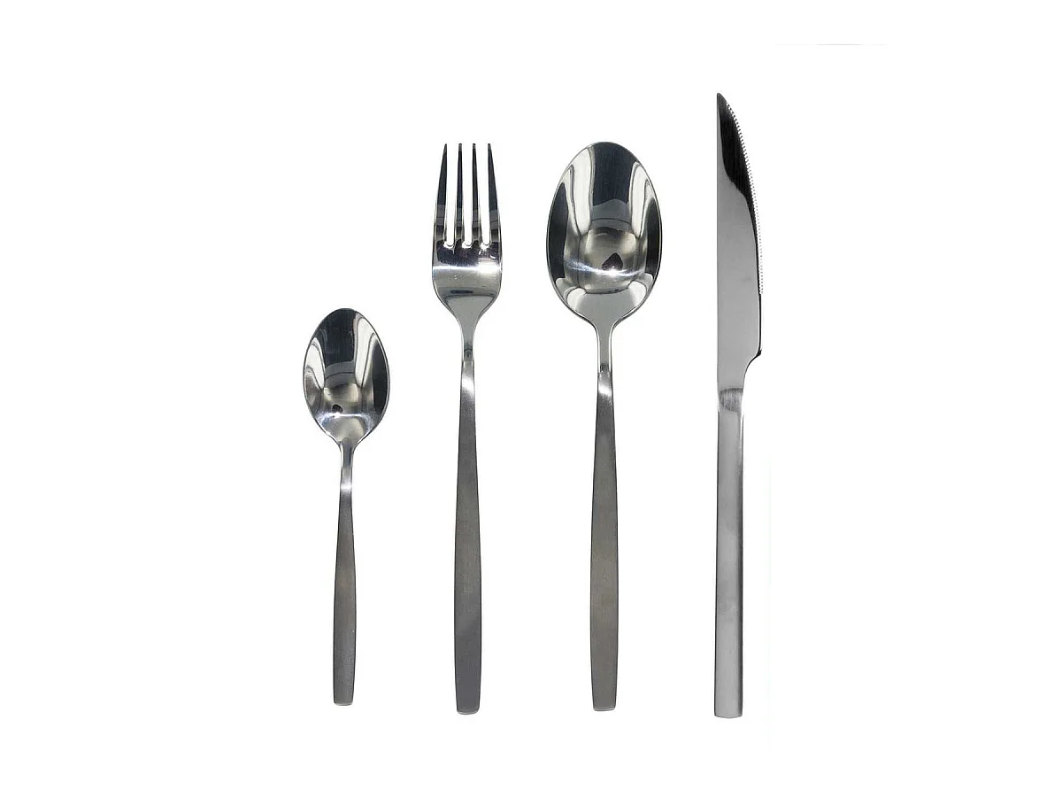 Ménagère 16 Pièces en Inox Brillant et Mat