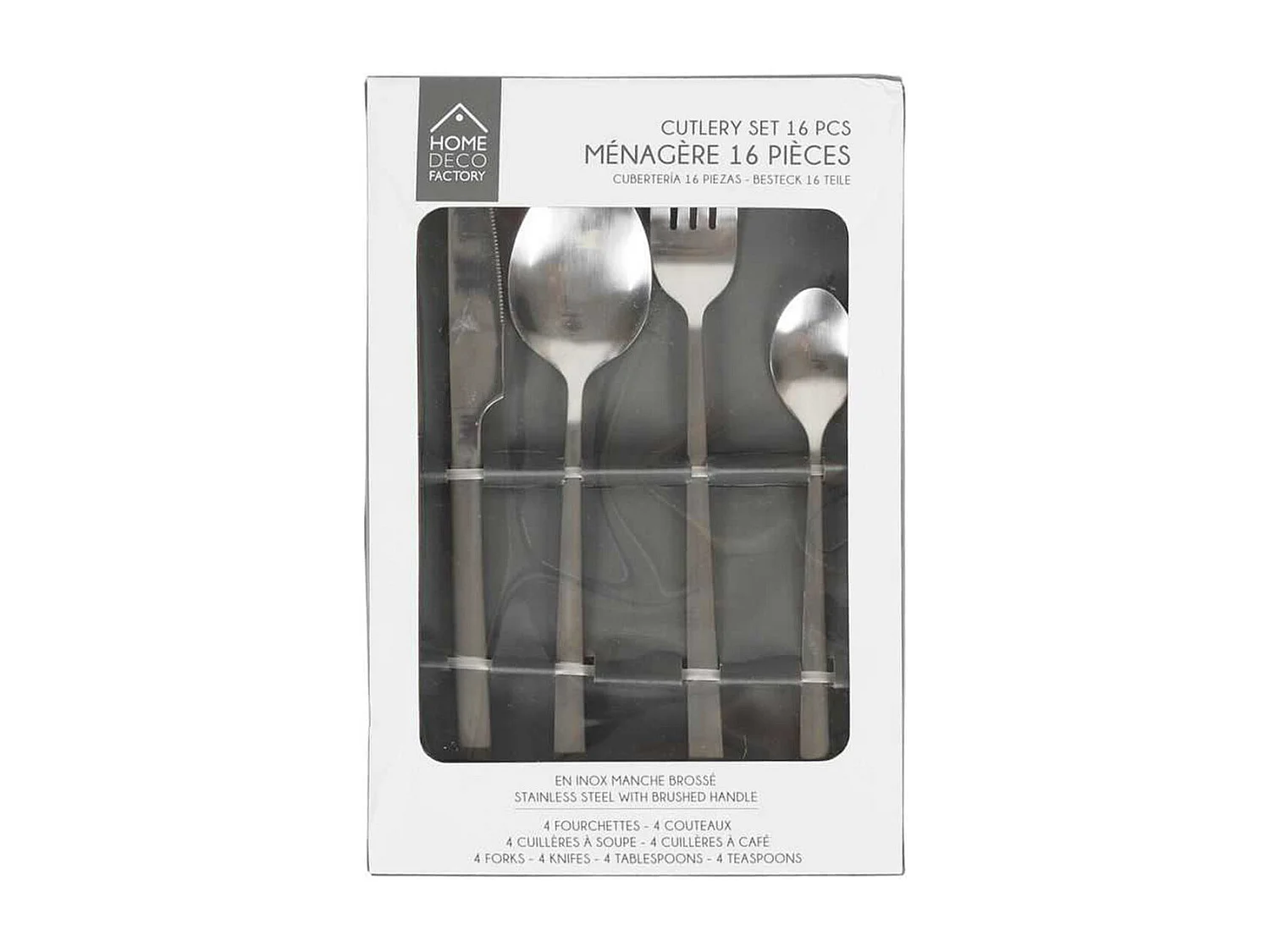 Ménagère 16 Pièces en Inox Brillant et Mat - KOVAX