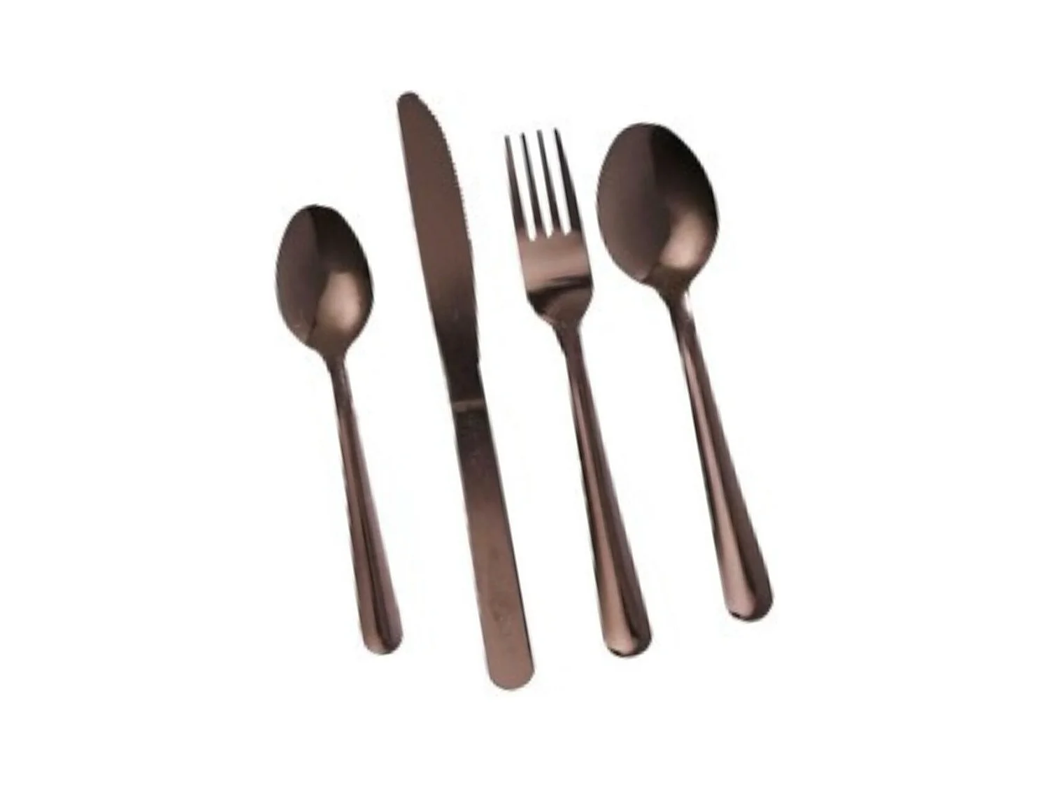 Ménagère 16 pièces en inox coloris cuivre